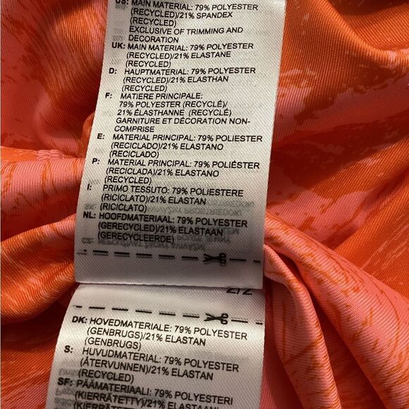 Adidas By Stella McCartney Cropped Printed Leggings Bright Orange Size L NEW - Picture 13 of 14